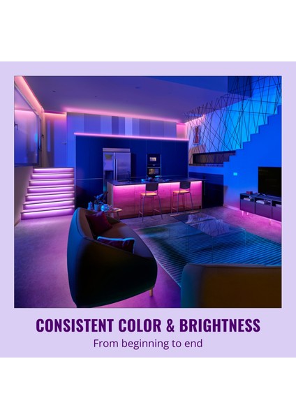Rgb 15 Metre Akıllı LED Şerit (16 Milyon Renk, Wi-Fi Kontrollü) - Google Home, Alexa And Homekit