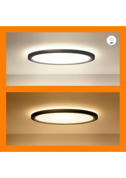 Superslim 32W Beyaz Sıva Üstü Rgb Akıllı LED Yuvarlak Panel Tavan Armatürü 55 cm Çapında 3750 Lumen indirimleri