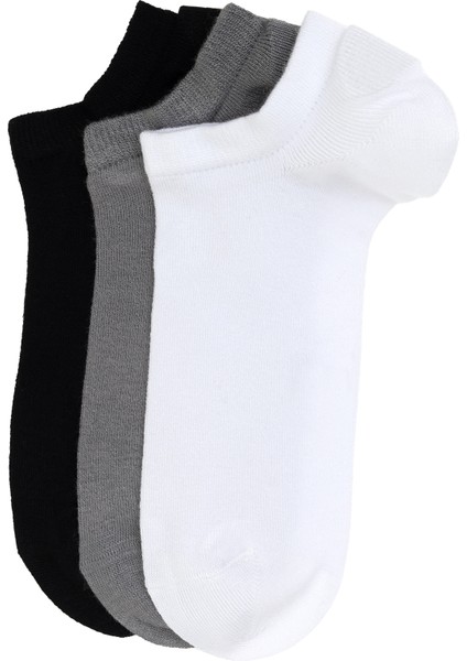 Erkek Erkek Bambu Karışımlı 3'lü Paket Beyaz Patik Basic Çorap 50308480-600