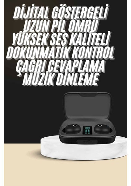 Kablosuz Dijital Göstergeli Çağrı Cevaplayabilen Tws 5.0 Bluetooth Kulaklık