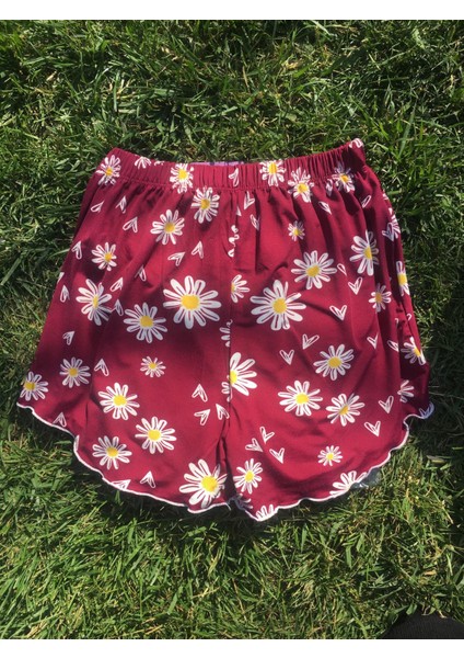 Kadın Çiçekli Fırfırlı Şort Pijama Altı fiyatları