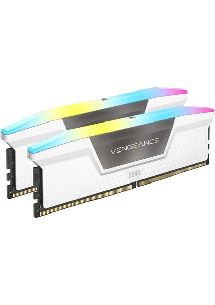 Corsaır Vengeance Rgb 64GB (2X32GB) 6000MHZ Ddr5 C30 1,40V Beyaz Ram Amd Expo (CMH64GX5M2B6000Z30W)
