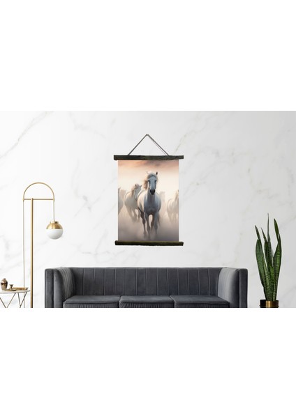 Koşan Atlar Tablosu Doğal Ağaç Kabuk Çerçeve indirimleri