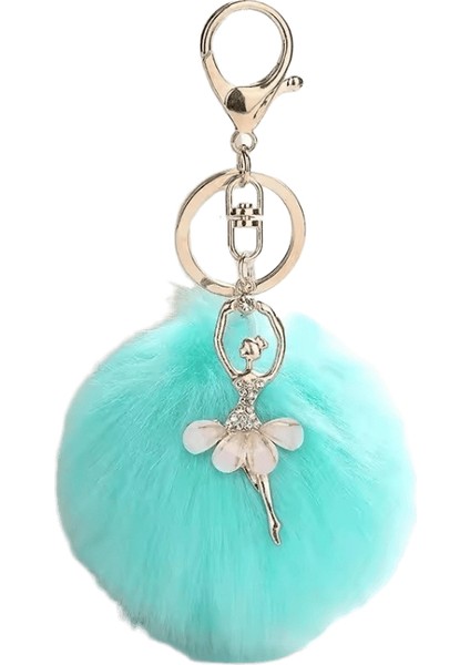 Tüylü Ponpon Anahtarlık Yumuşak Araba Anahtarlığı Ponpon Anahtarlık Anahtarlık Bayan Çanta Kolye (Yurt Dışından)