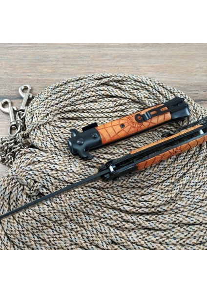 Kişiye Özel Scorpion Tasarımlı Ahşap Saplı Kamp Outdoor Cep Çakısı indirimleri