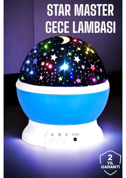 Yıldızlı Gökyüzü Projeksiyon Gece Lambası Hareketli Işık Şovu