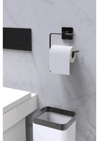 Siyah Fön Makinesi Askısı Havluluk Wc Tuvalet Kağıtlık Rulo Havluluk Şampuanlık Banyo Set 9 Lu