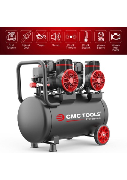CMC-0913 50 Litre Sessiz Yağsız Hava Kompresörü 4 Hp