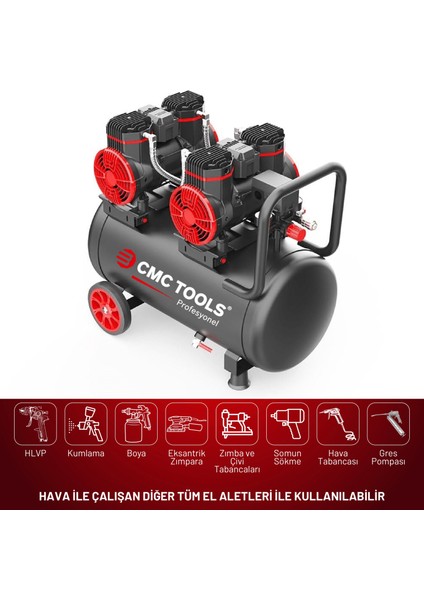 CMC-0913 50 Litre Sessiz Yağsız Hava Kompresörü 4 Hp