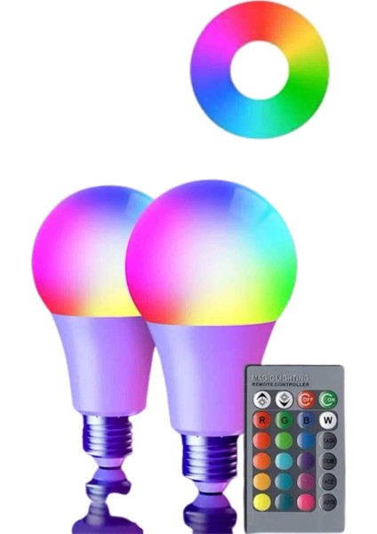 Akıllı Rgb LED Ampul LED Uzaktan Kumandalı Renk Değiştiren Ampul