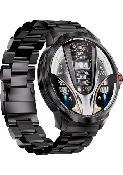 SK50 1.85" 52 mm Büyük Kasa Akıllı Saat Silikon + Metal Çift Kordonlu fiyatları