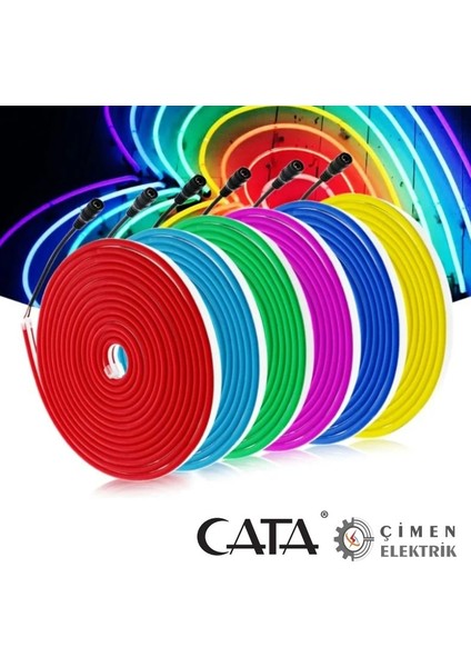 5 Metre Ct 4555 Cata Neon Hortum LED 12V Mavi Işıık