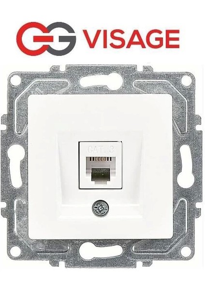 Visage Beyaz Telefon Prizi (Cat3) Çerçevesiz - Priz ve Anahtar Için Uyumlu Çerçeve