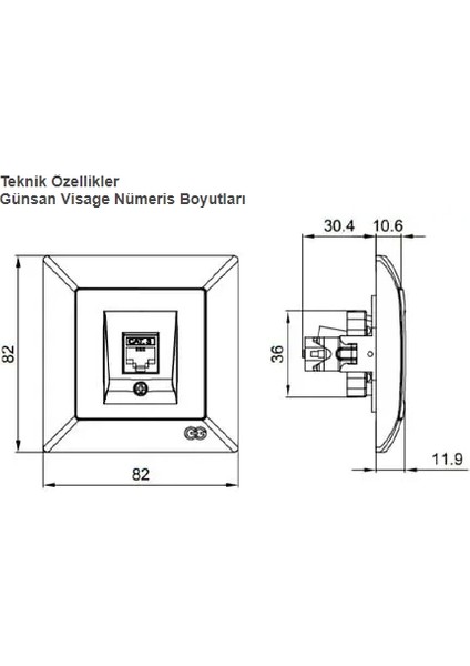 Visage Beyaz Telefon Prizi (Cat3) Çerçevesiz - Priz ve Anahtar Için Uyumlu Çerçeve modelleri