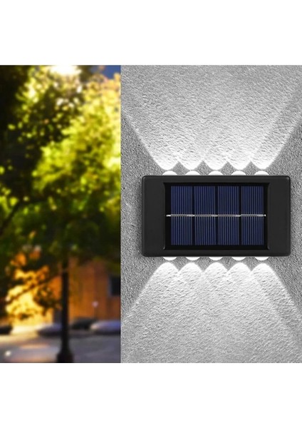 10 Ledli Solar Bahçe Dış Mekan Duvar Aydınlatması 2'li Set