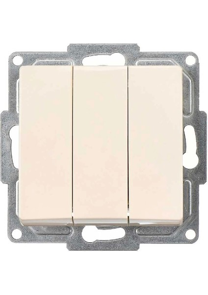 Visage Krem Üçlü Anahtar Çerçevesiz - Priz ve Anahtar Için Uyumlu Çerçeve