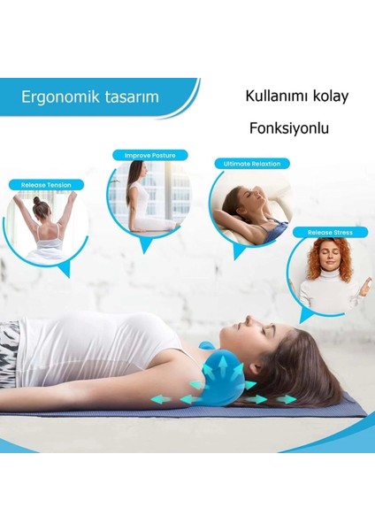 Ergonomik Boyun Masajı Yastığı – Servikal Traksiyon Destekli, Omurilik Ortopedik Yastık