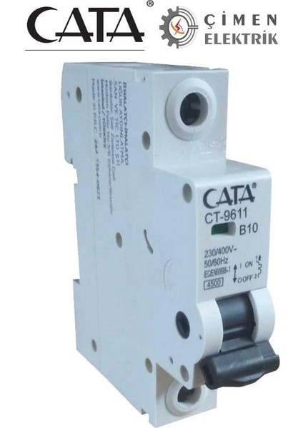 Cata Ct 9611 1X10A B 4.5ka Tipi Otomatik Sigorta