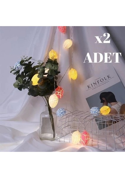 10LU Renkli Yumurta Şeklinde Dekoratif Dolama LED Aydınlatma