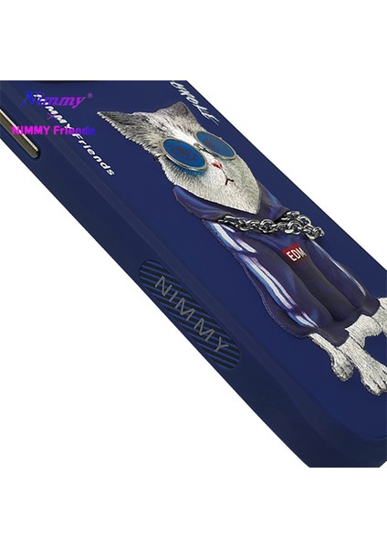 iPhone 15 Pro Max Uyumlu 3D Gözlük Fermuar Kedi Detaylı Nakış İşlemeli Kabartmalı Cool Cute Kılıf