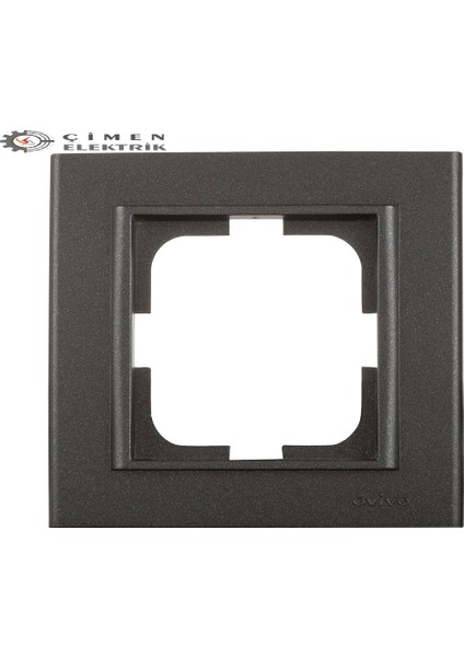 Metalik Siyah Tekli Çerçeve - Priz ve Anahtar Için Uyumlu Çerçeve