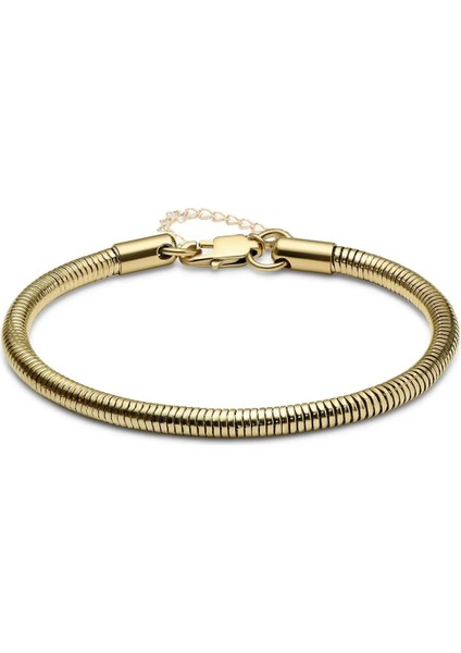 Unisex Altın Snake Zincir Çelik Bileklik (4 Mm)