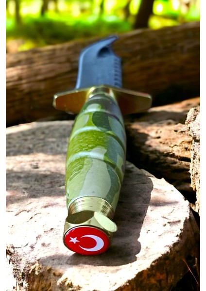 Outdoor Bıçak El Yapımı Dövme Çelik Bıçak Komando Rambo Kamp Av Bıçak Çakı Kılıflı (28 Cm) modelleri
