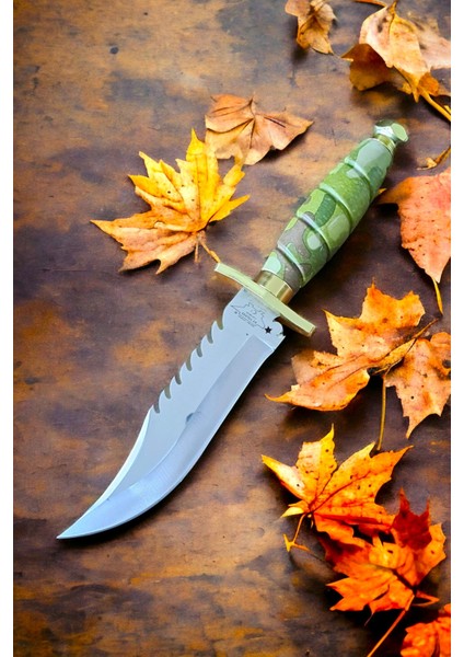Outdoor Bıçak El Yapımı Dövme Çelik Bıçak Komando Rambo Kamp Av Bıçak Çakı Kılıflı (28 Cm) fırsatları