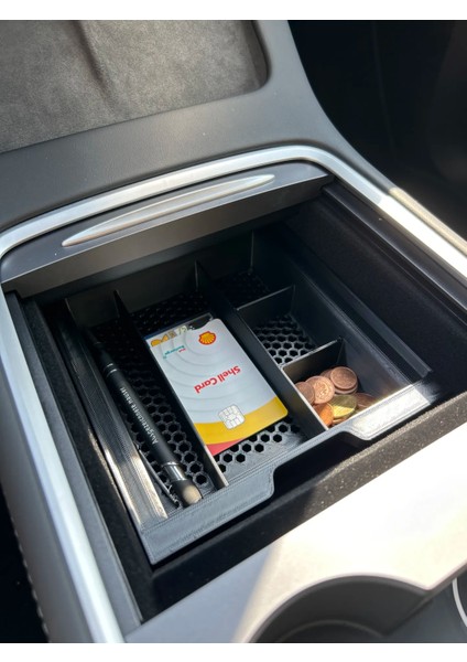 Tesla Eski Model Y -Model 3 Delikli Bölmeli Orta Konsol Düzenleyici Araç Içi Organizer fırsatları