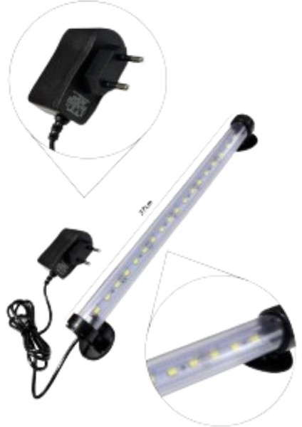 Smd 5730 LED Lamba 60 cm 12V Adaptörlü (Beyaz)