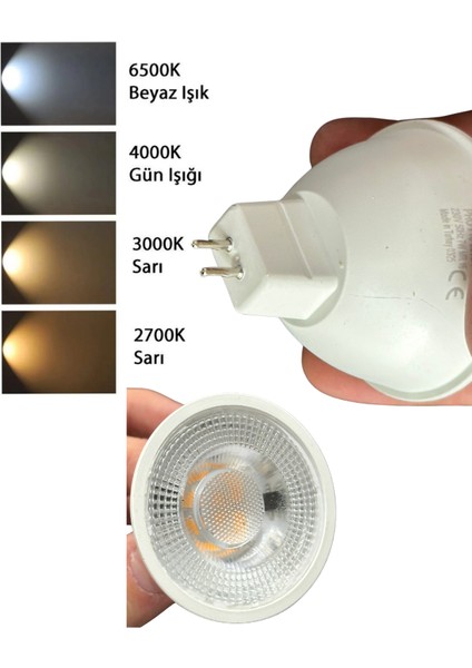 (10 adet) Osaka 7W (50W) Sarı Işık (3000K) G4 DUYLU (Iğne Bacak) LED Çanak Ampul