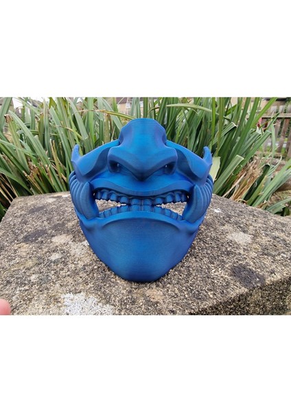 Oni Mask 9 – Japon Mitolojisi Temalı Dekoratif Maske (3d Baskı)