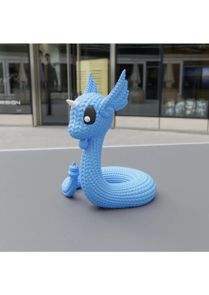 Örgü Stil Dragonair Figürü – Sevimli ve Nostaljik Tasarım