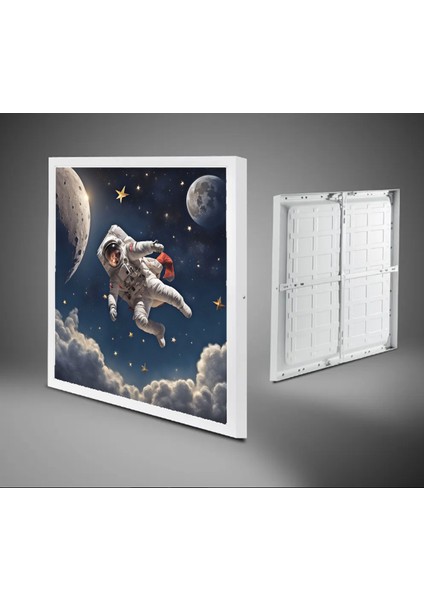 Uzay, Astronot, Yıldız Avize, 60WATT, Beyaz Işık, 60X60 Modern Kare LED Avize, Çocuk Odası Uzay fırsatları