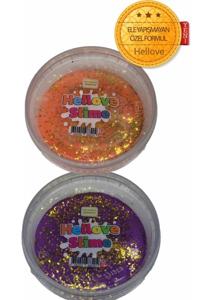 Slime Simli 2 Renk Kaliteli Fosforlu Ele Yapışmayan Pofuduk Yumuşacık Slime