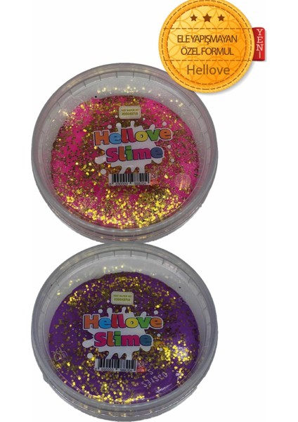 Slime Simli 2 Renk Kaliteli Fosforlu Ele Yapışmayan Pofuduk Yumuşacık Slime modelleri