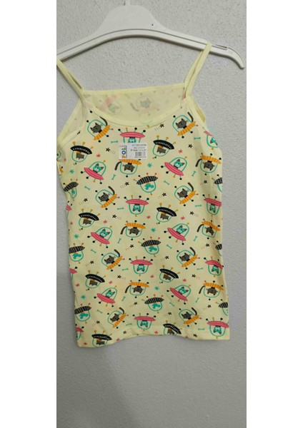 Kız Çocuk Desenli Ince Askılı Atlet -2'li Paket modelleri