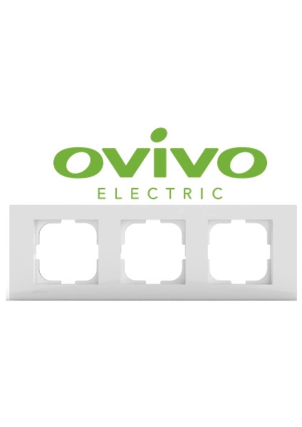 Beyaz Üçlü Çerçeve Grano - Priz ve Anahtar Için Uyumlu Çerçeve