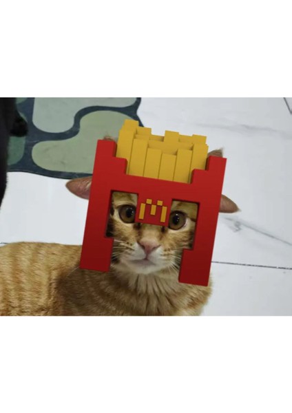 Patates Kızartması Kaskı – Kedi Için Komik Tasarım