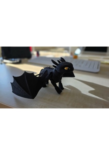 Flexi Toothless Ejderha Figürü (Kanatlı & Kanatsız) – 3D Baskı