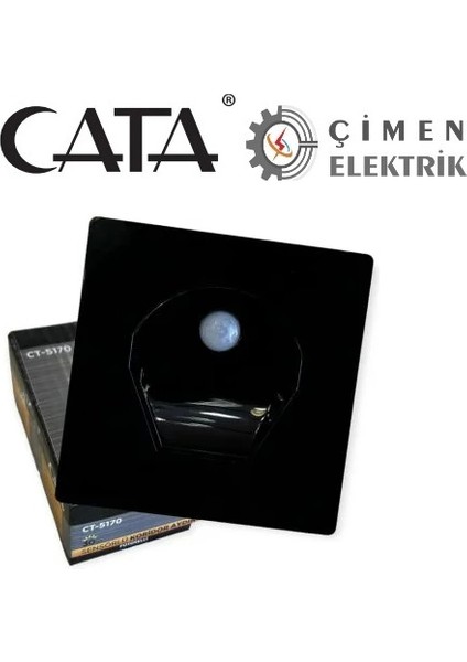 Cata Ct 5170 1W Siyah Kasa Sensörlü Koridor Aydınlatması 3200K Gün Işığı