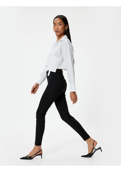 Yeni Sezon Yüksek Bel Skinny Kot Pantolon Dar Paça Cepli - Carmen Skinny Jeans