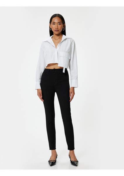 Yeni Sezon Yüksek Bel Skinny Kot Pantolon Dar Paça Cepli - Carmen Skinny Jeans fiyatları