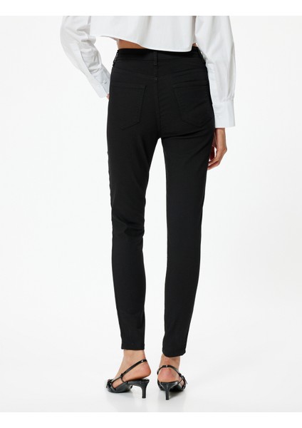 Yeni Sezon Yüksek Bel Skinny Kot Pantolon Dar Paça Cepli - Carmen Skinny Jeans fırsatları