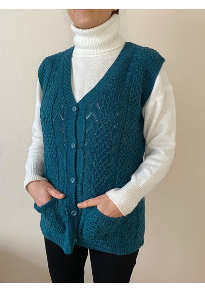 Çift Cepli Kadın Yelek