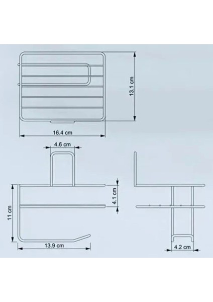 Kendiliğinden Yapışkanlı Tuvalet Kağıdı Tutacağı ve Yedek Raf - Siyah Modern Metal Tasarım