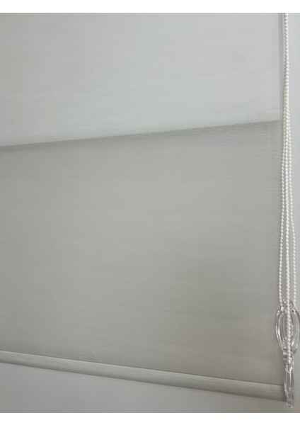 Krem Tül/krem Stor Düz Çiftli Sistem Çizgili Tül Stor Ev/ofis Perdesi Aluminyum Sistem