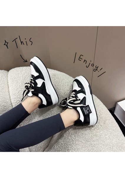 Junisteps Düz Taban Deri Günlük Sneaker Çocuk Ayakkabı - Siyah