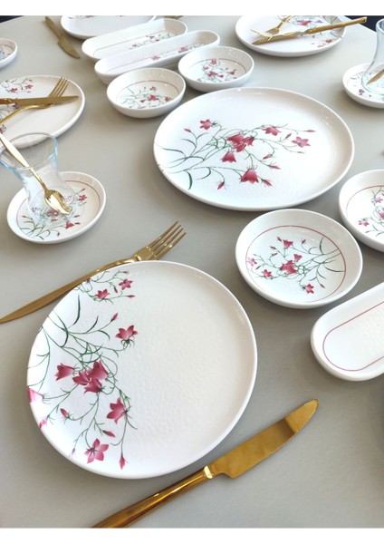 Fushia Çiğdem 6 Kişilik 21 Parça Kahvaltı Takımı