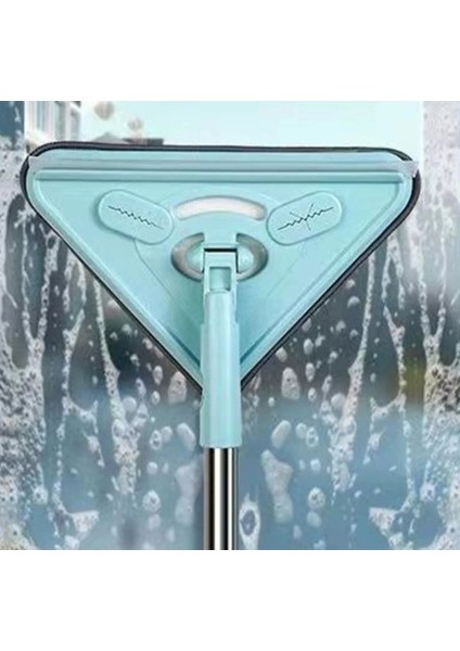 Elite Üçgen Mikrofiber Uçlu Cam ve Yer Temizliği Için Oynar Başlıklı Mop 1 Adet